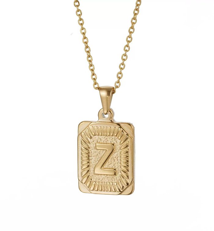 Hip-Hop Letter Stainless Steel Plating Gold Plated Pendant Necklace