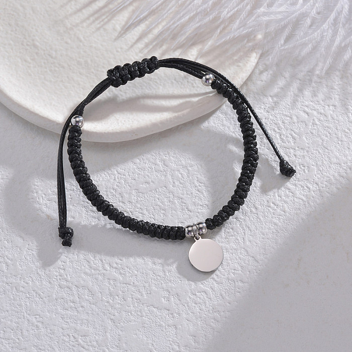 IG Style Simple Style Round Stainless Steel Rope Braid Bracelets