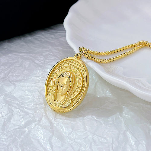 Ethnic Style Portrait Stainless Steel  Stainless Steel Plating Pendant Necklace