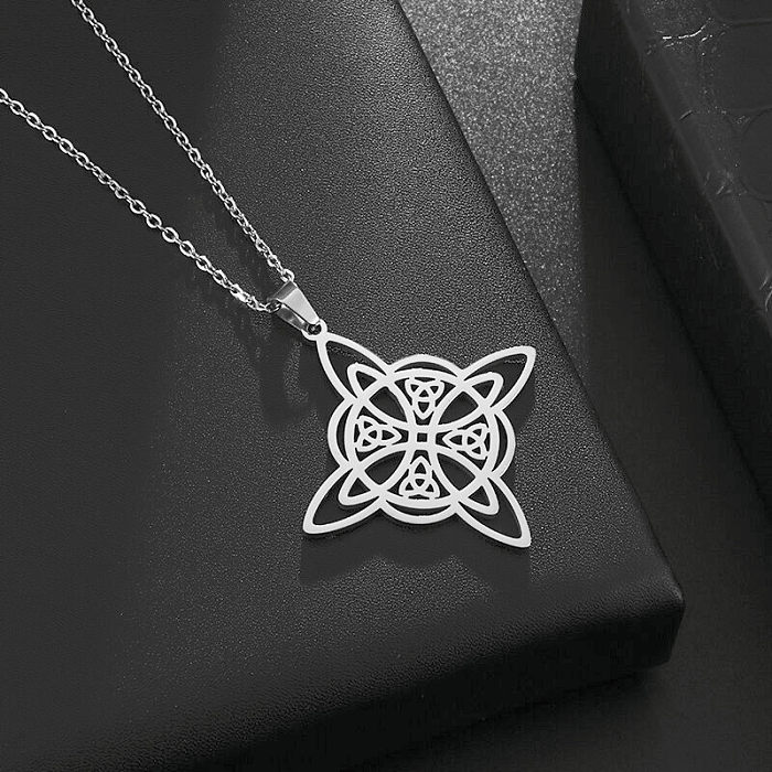 Classic Style Solid Color Stainless Steel  Irregular Pendant Necklace