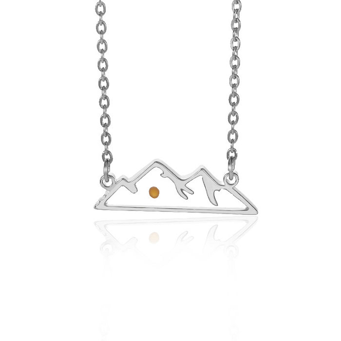 1 Piece Fashion Sun Mountain Stainless Steel  Plating Pendant Necklace