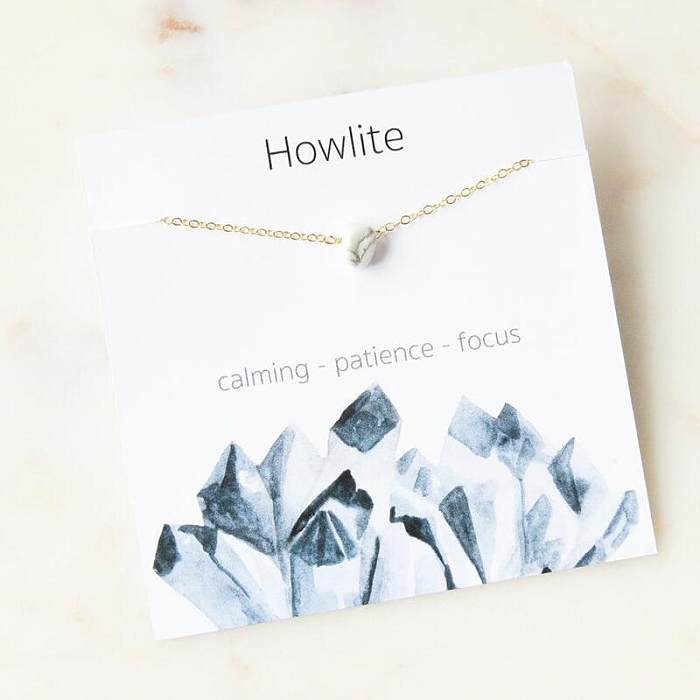 Fashion Geometric Stainless Steel  Necklace Plating Natural Stone Stainless Steel  Necklaces 1 Piece