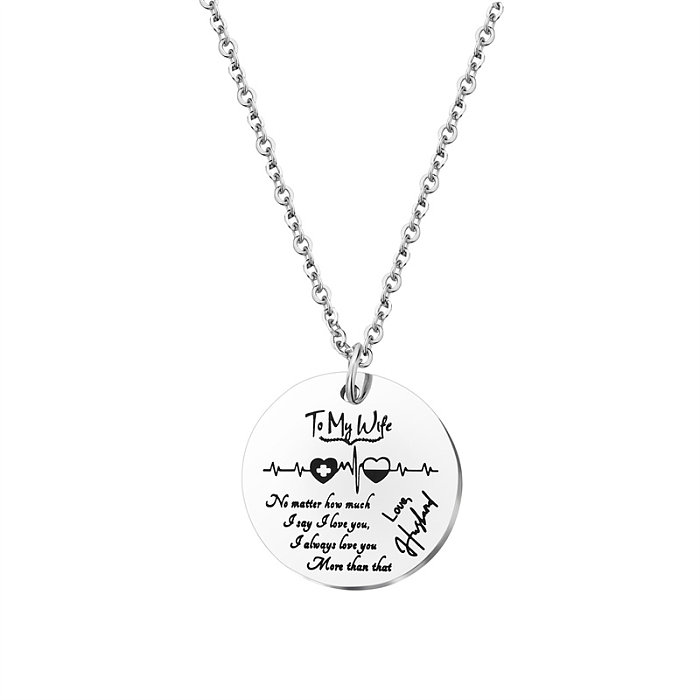 Casual Simple Style Classic Style Letter Stainless Steel  Plating Pendant Necklace