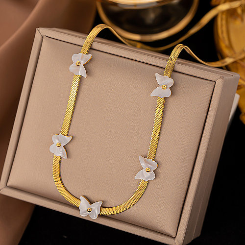 1 Piece Fashion Flower Stainless Steel Plating Necklace
