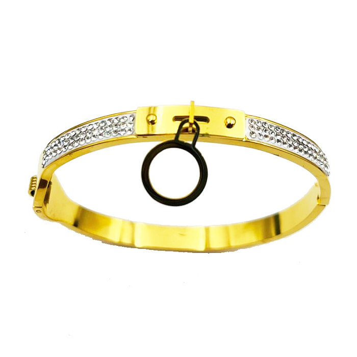 Bracelet en acier inoxydable en spirale de diamant en acier titane à la mode