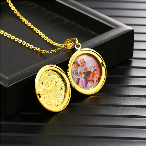 Fashion Flower Stainless Steel  Plating Pendant Necklace 1 Piece