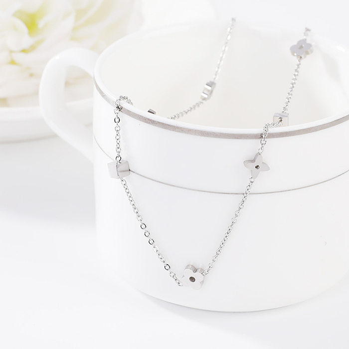 Cute Flower Stainless Steel Necklace