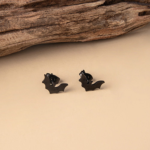Einfache Fledermaus-Ohrstecker aus Edelstahl, 1 Paar