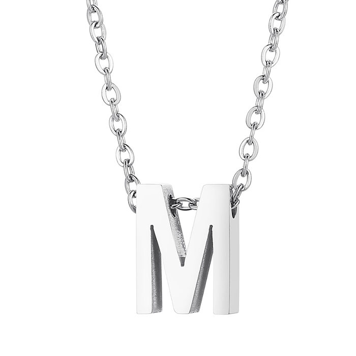 Mode-Buchstabe-Edelstahl-Edelstahl-Beschichtung-Anhänger-Halskette 1 Stück