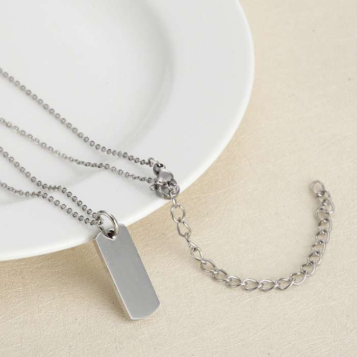 Simple Style Solid Color Stainless Steel  Pendant Necklace Stainless Steel  Necklaces