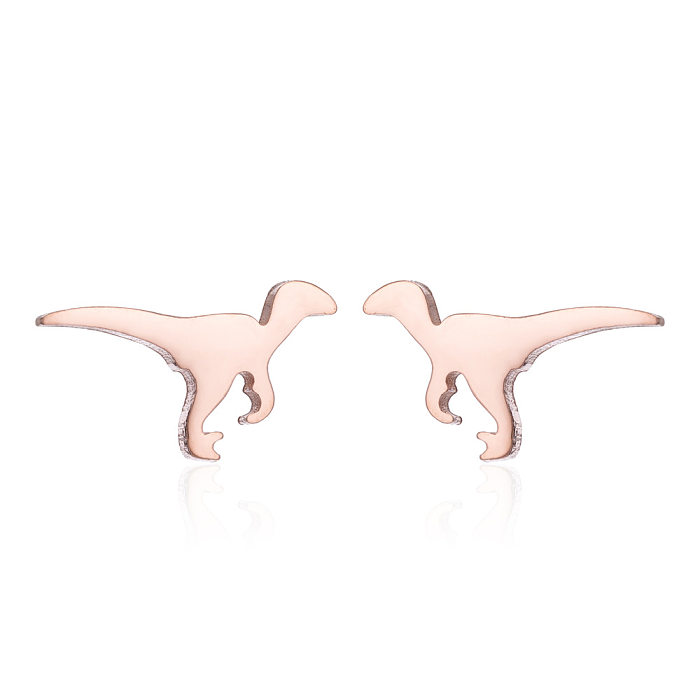 Simple Style Dinosaur Stainless Steel  Plating Ear Studs 1 Pair