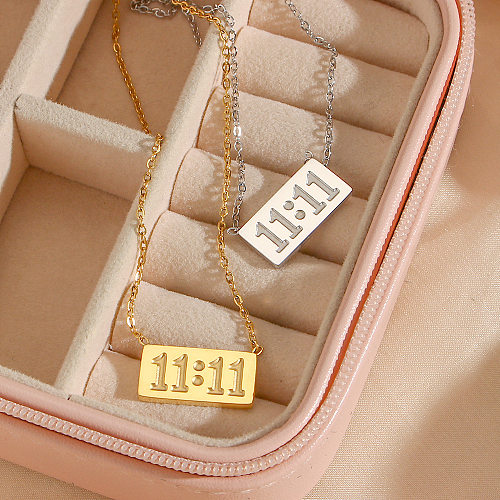 Mode einfache 18K vergoldete Buchstaben Box Zahlen Edelstahl Halskette