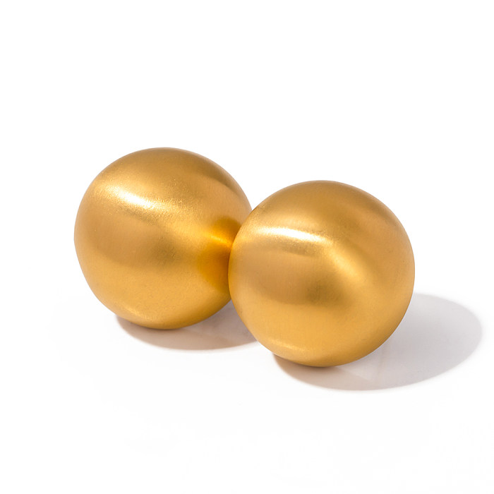 1 par de pendientes redondos chapados en oro de 18 quilates de acero inoxidable estilo Simple estilo IG