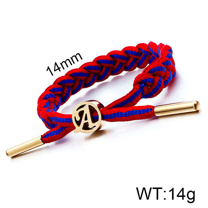 Simple Style Classic Style Letter Stainless Steel Rope Drawstring Bracelets