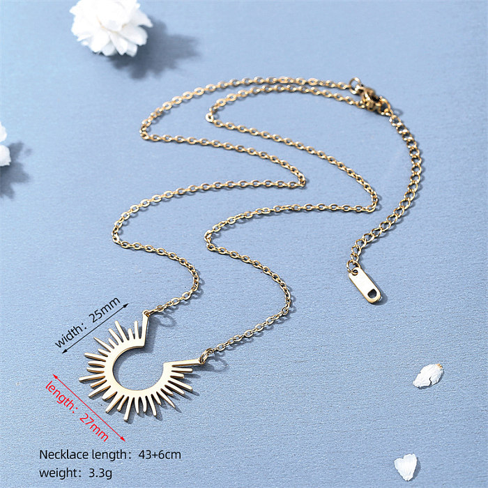 Simple Style Sun Stainless Steel Polishing Plating 18K Gold Plated Necklace