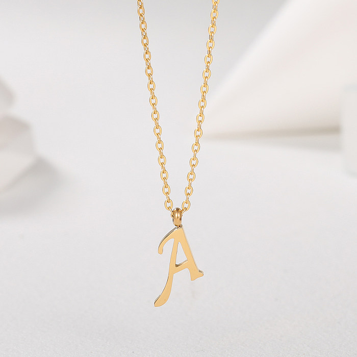 1 Piece Simple Style Letter Stainless Steel  Plating Pendant Necklace