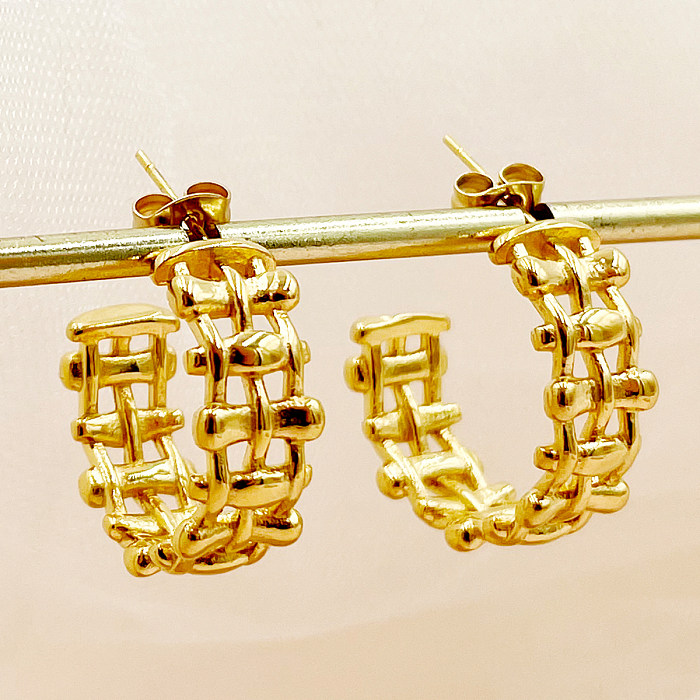 1 Paar schlichte, herzförmige Ohrstecker aus vergoldetem Edelstahl mit hohler Aushöhlung