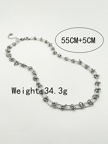 Hip-Hop Commute Knot Stainless Steel  Polishing Necklace