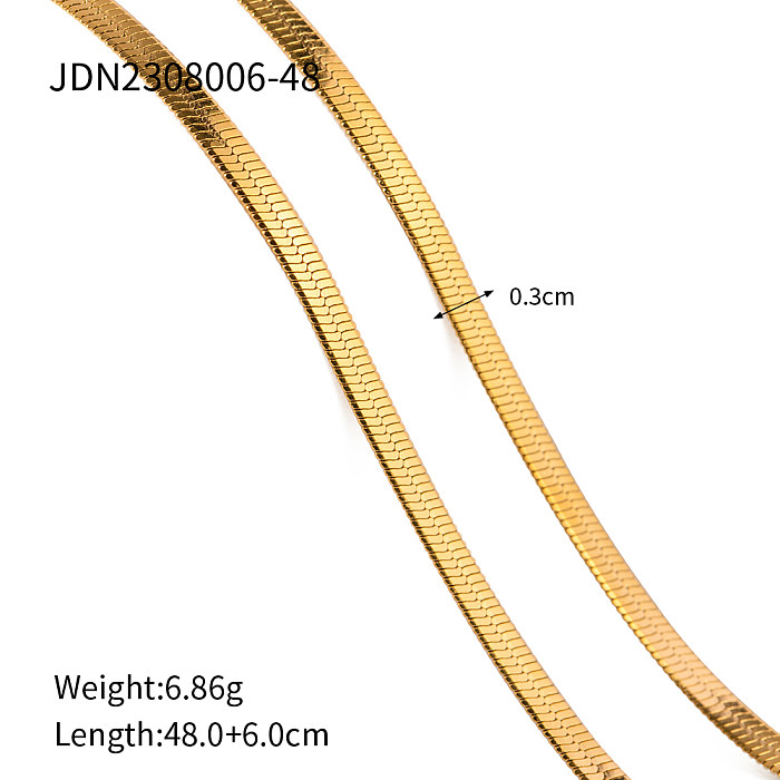 Colar banhado a ouro 18K de aço inoxidável de cor sólida estilo IG