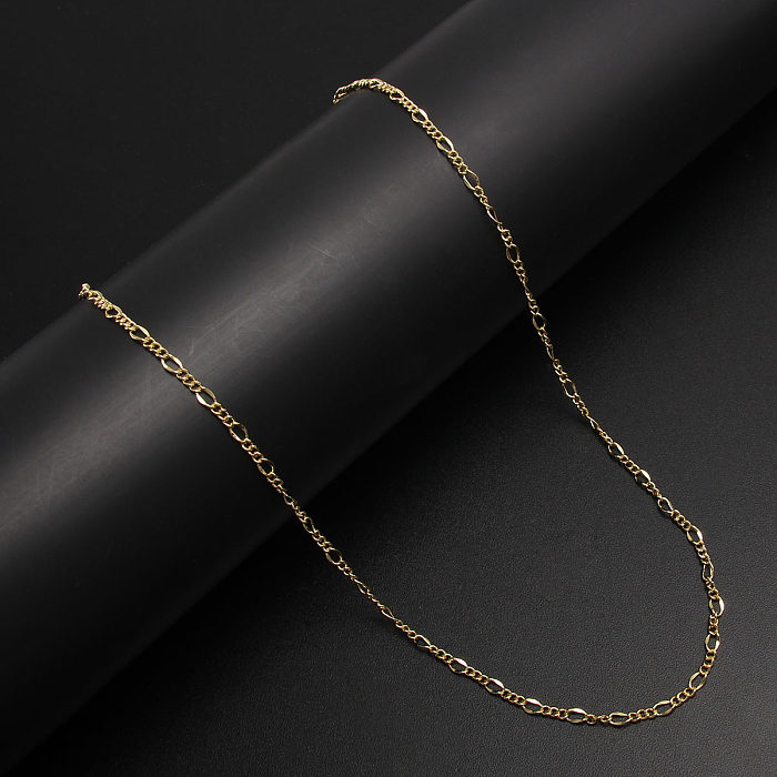 Simple Style Solid Color Stainless Steel  Gold Plated Necklace
