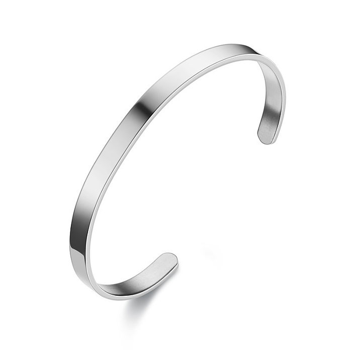 Fashion Titanium Steel C-shaped Light Plate Bracelet Wholesale jewelry