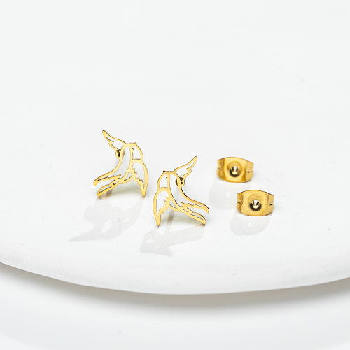 Fashion Bird Stainless Steel Ear Studs Plating No Inlaid Stainless Steel  Earrings