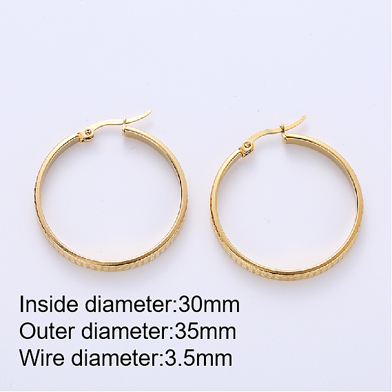 1 Pair Exaggerated Round Grid Stainless Steel  Plating Hoop Earrings