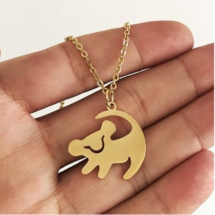 Nouveau collier en alliage avec pendentif en forme de bébé Lion mignon