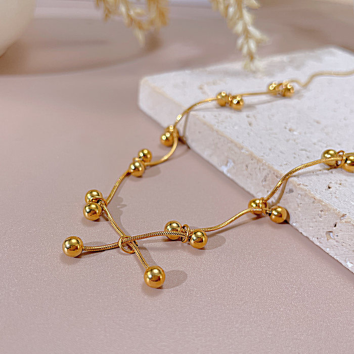 Collar chapado en oro geométrico de acero inoxidable de estilo simple