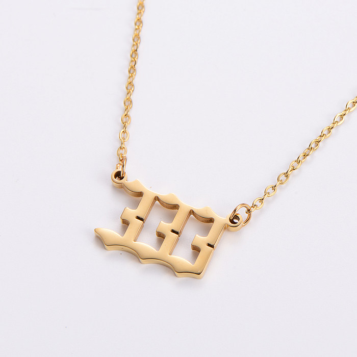 1 Piece Simple Style Number Stainless Steel  Polishing Plating Pendant Necklace
