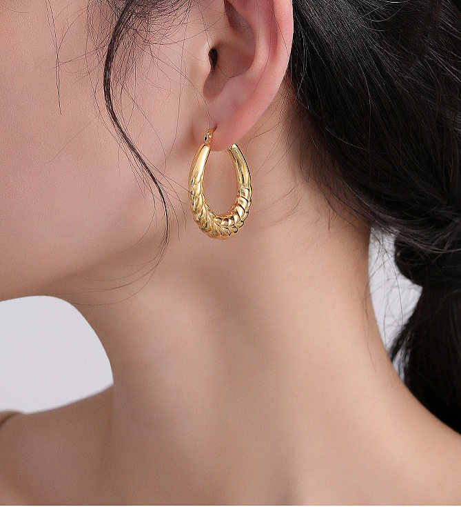 1 Pair Simple Style Classic Style Twist Plating Stainless Steel Gold Plated Drop Earrings