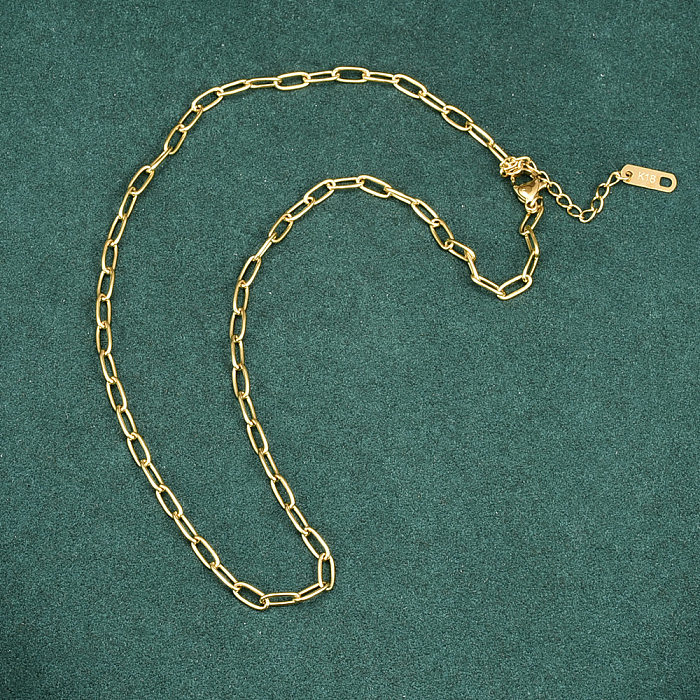 Modische, geometrische, vergoldete Halskette aus Edelstahl, 1 Stück
