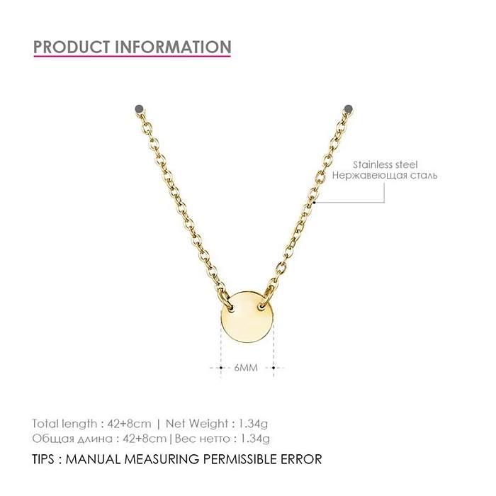 New Accessories Stainless Steel  Necklace Simple Geometric Smooth Clavicle Chain Necklace 316L