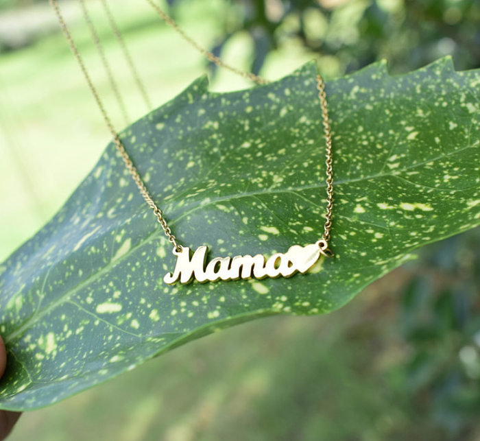 MAMA Letter Stainless Steel Plating 18K Gold Plated Necklace