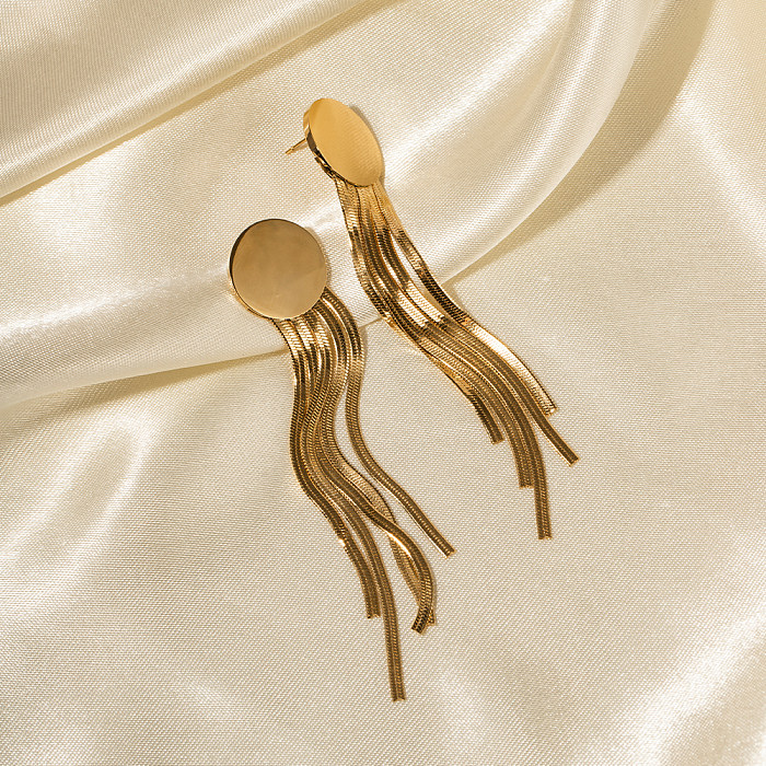 1 Paar IG-Stil-Ohrringe aus Edelstahl im Vintage-Stil mit Quastenbeschichtung