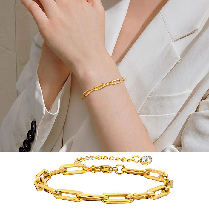 IG Style Solid Color Stainless Steel 18K Gold Plated Bracelets In Bulk