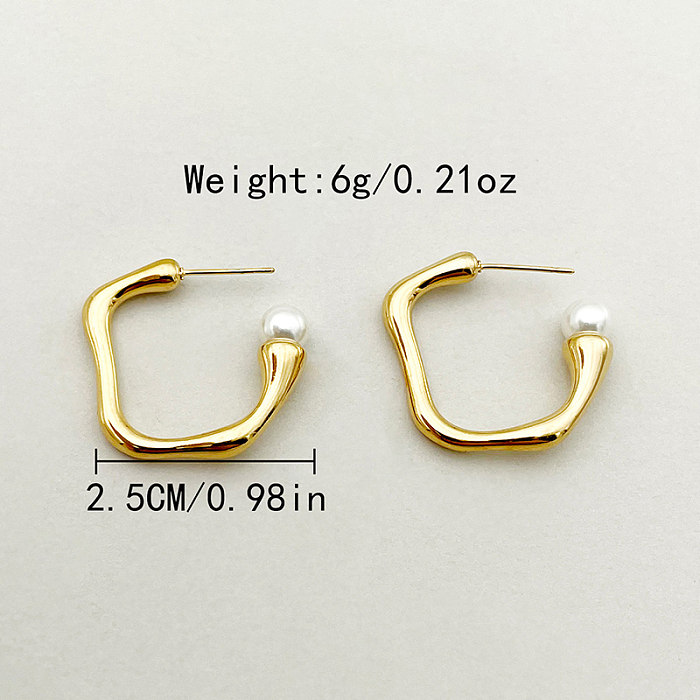 1 Pair Elegant Sweet Simple Style Square Plating Stainless Steel  Gold Plated Earrings