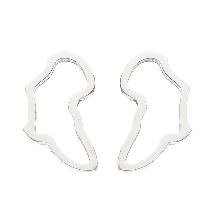 1 Pair Fashion Letter Star Heart Shape Stainless Steel  Plating Hollow Out Ear Studs