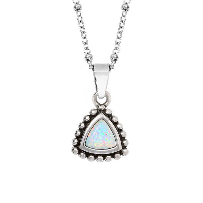 Casual Simple Style Triangle Eye Stainless Steel  Plating Inlay Zircon 18K Gold Plated Pendant Necklace