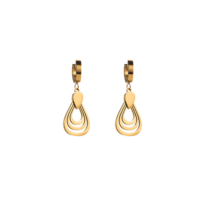 1 Pair Elegant Streetwear Palm Pearl Flower Inlay Stainless Steel Pearl Zircon Gold Plated Drop Earrings