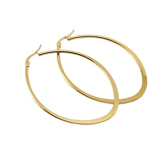 Simple Style Geometric Stainless Steel  Hoop Earrings Plating Stainless Steel  Earrings