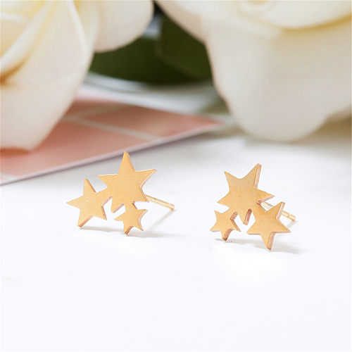 Boucles d'oreilles siamoises simples en forme d'étoile à cinq branches, vente en gros