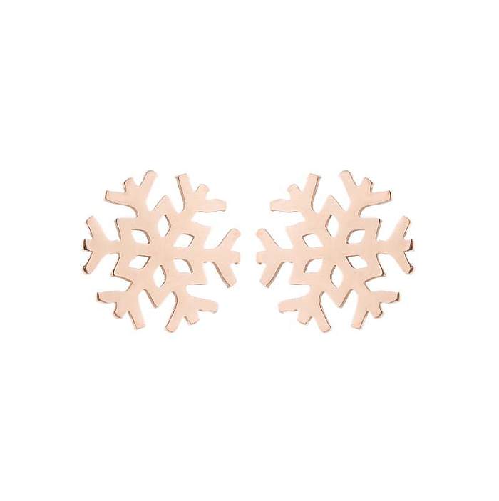 Modische Schneeflocken-Ohrstecker mit Edelstahlbeschichtung, 1 Paar