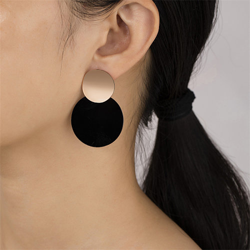 1 paire de boucles d'oreilles décontractées, Style Simple et mignon, placage de bloc de couleur, en acier inoxydable, acrylique, plaqué or Rose