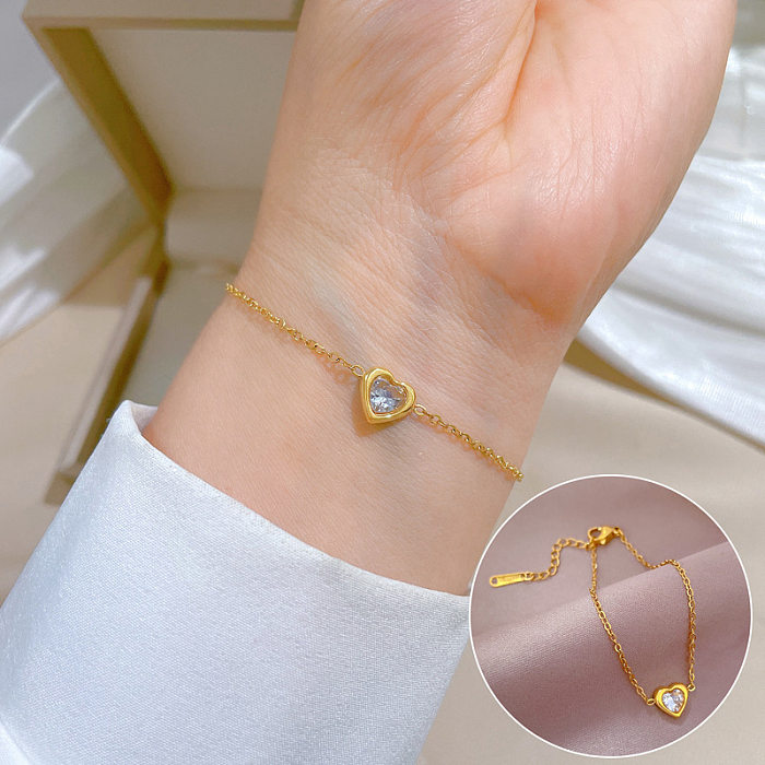 Cartoon Style Constellation Stainless Steel Inlaid Gold Bracelets
