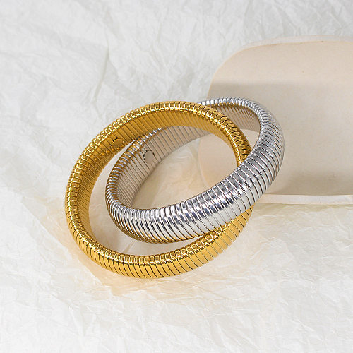 Bracelet de placage en acier inoxydable de bloc de couleur de style simple en gros
