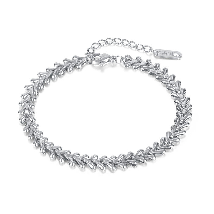 Bracelets en acier inoxydable en forme de coeur de mode pas de bracelets en acier inoxydable incrustés