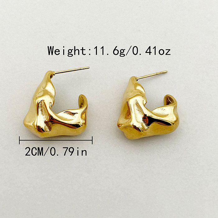 1 Pair Casual Streetwear Commute V Shape Plating Stainless Steel  Gold Plated Ear Studs