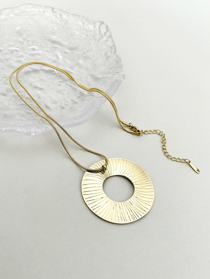 Exaggerated Circle Stainless Steel  Polishing Plating Gold Plated Necklace