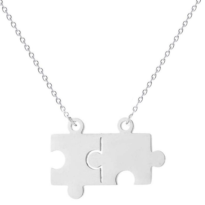jewelry Simple Style Stainless Steel  Puzzle Necklace Wholesale Jewelry
